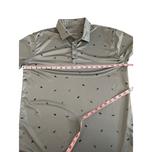 Swannies Performance Golf Polo Slate Gray Tiger Bear Umbrella Mens Medium - Picture 5 of 7